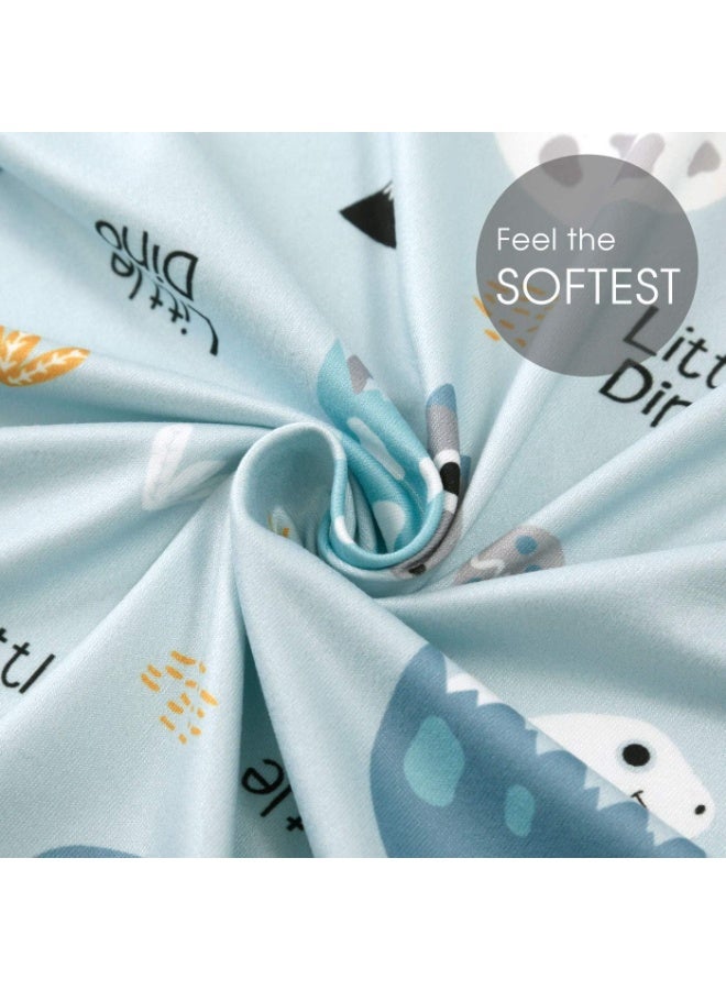 Stretch Ultra Soft Fitted Bassinet Sheet Set 2 Pack，Universal Cradle Sheet Set for Rectangle, Oval, or Hourglass Bassinet Pad/Mattress,Happy Dinosaurs for Girls and Boys - Image 4